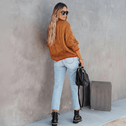 Vintage Splice Boho Knit Sweater