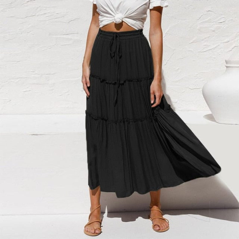 Bohemian Ruffle Maxi Skirt - Seldom Seen Styles