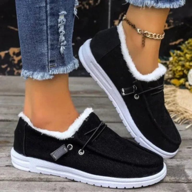 Slip On Fur Canvas Shoes - Seldom Seen Styles