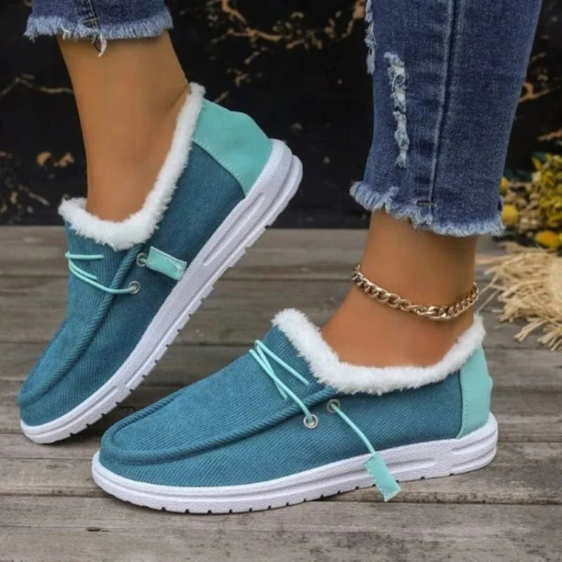 Slip On Fur Canvas Shoes - Seldom Seen Styles