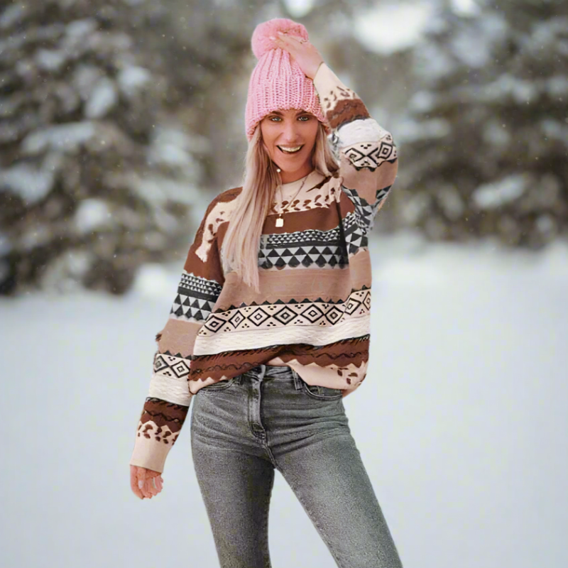Boho Inspired Knit Pullover Sweater - Seldom Seen Styles