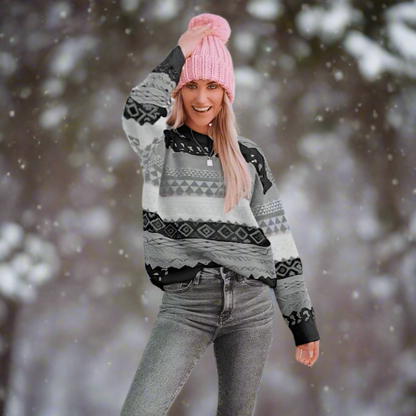 Boho Inspired Knit Pullover Sweater