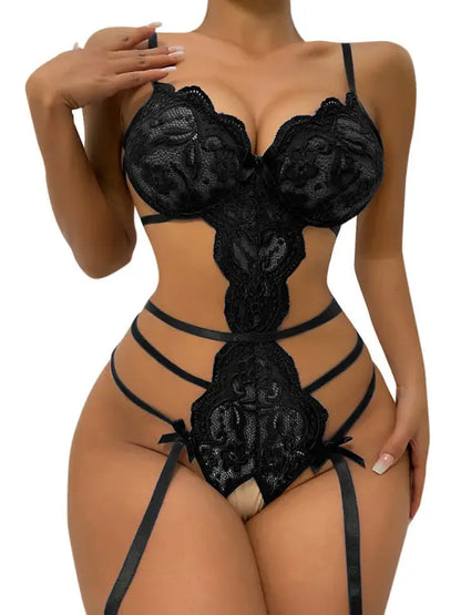 Bows And Ties Lace Teddy Lingerie