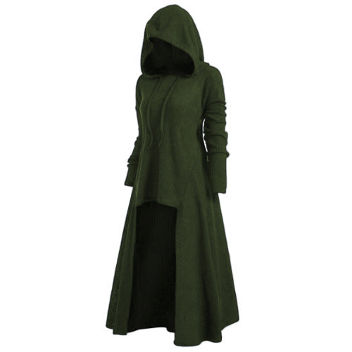 2019wisAmazonebayEuropean and American Women's Clothing plus Size Dress Hooded Casual Loose Elastic Solid Color Coat