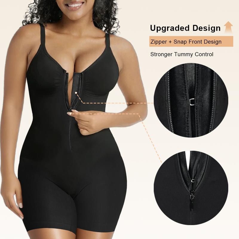 SHAPERX Shapewear for Women Tummy Control Bodysuits Zip-Up Comfort Ultra Stretch Fabric Customizable Fit Breathable Mesh Design Comfortable Fit