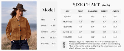 Women's Faux Suede Cropped Jacket Casual Lightweight Fall Fashion 2025 Winter Coats Outerwear Trendy Clothes