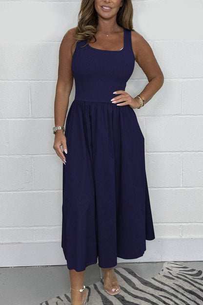 party cool soft blue formal midi dress