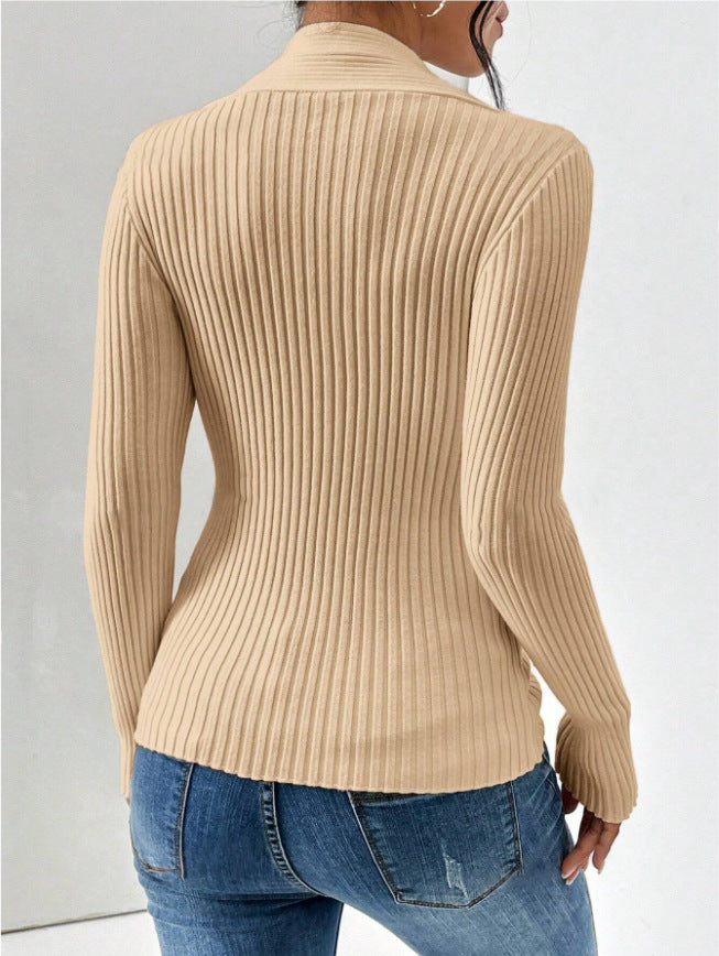 Long Sleeve Solid Color Slim Fit Sweater Women's Clothing Knitwear Fashion