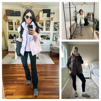 Women's Winter Oversized Puffer Vest Lightweight Stand Collar Flysleeve Insulated Padded Puffy Jackets Coat with Pockets Outerwear Casual Zipper Tops Black Fitted Minimalist