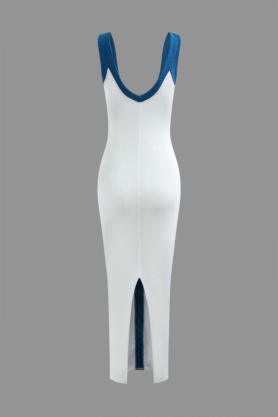Colorblock V-neck Ribbed Split Maxi Dress - Seldom Seen Styles