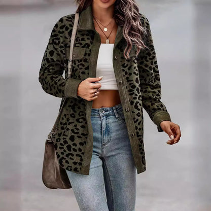 Womens Shacket Jacket Casual Leopard Print Cardigans Coat Oversized Button Down Long Sleeve Shirt 2024 Fashion Outfits