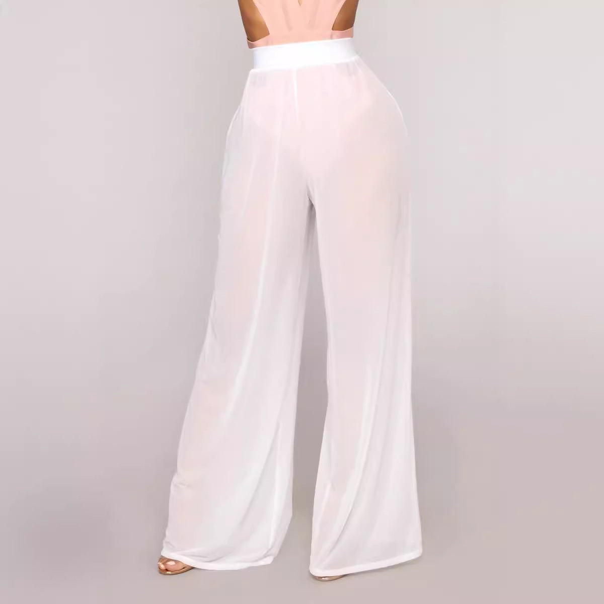 Womens Cover up Pants Sheer Bikini Bottoms Swimsuit Cover up Wide Leg Beach Pants - Seldom Seen Styles