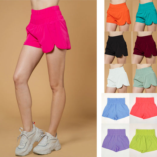 ebay Amazon Casual Shorts for Women2023Summer New European and American Candy Color（with Lining）Loose Shorts