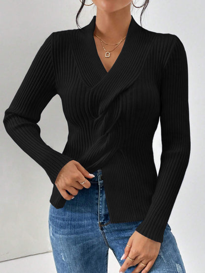 Long Sleeve Solid Color Slim Fit Sweater Women's Clothing Knitwear Fashion