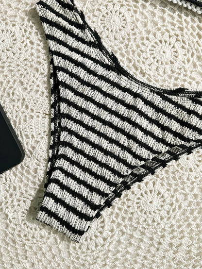 black and white two piece swimsuit