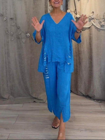 Ensemble deux pièces à taille élastique
