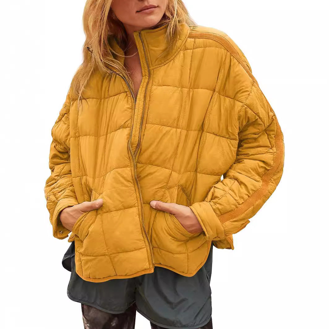 Womens Quilted Puffer Jackets Lightweight Zipper Short Padded Coat With Pockets - Seldom Seen Styles