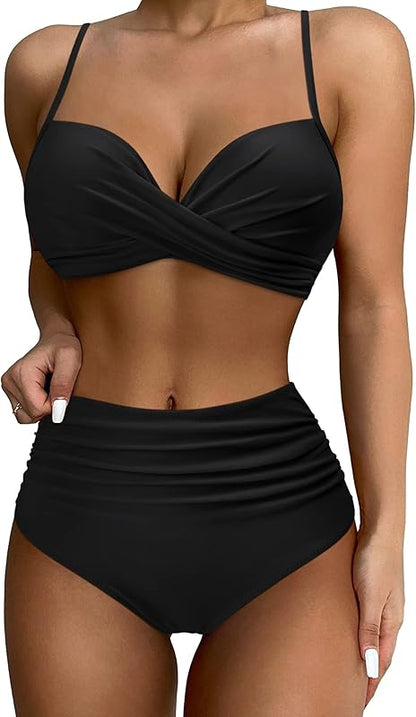 Women Twist High Waisted Bikini Sexy Push Up Two Piece Swimsuits - Seldom Seen Styles