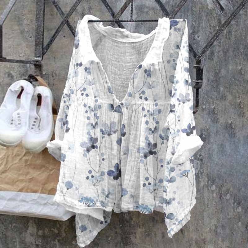 Foreign Trade Cross-Border Foreign Trade Cross-Border2022Amazon Cross-Border New Arrival Fashion Women's Shirt Natural Landscape Avatar Print