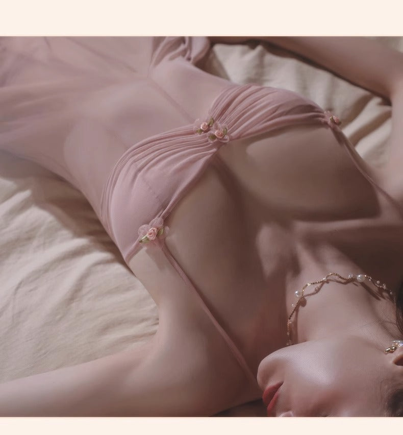 Pure Desire Sexy Women's Set Temptation No-Strap Erotic Nightwear Small Chest Mesh See-Through Lingerie1042 - Seldom Seen Styles