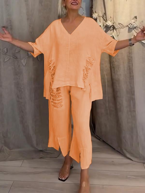 Elastic Waist Two-Piece Set - Seldom Seen Styles