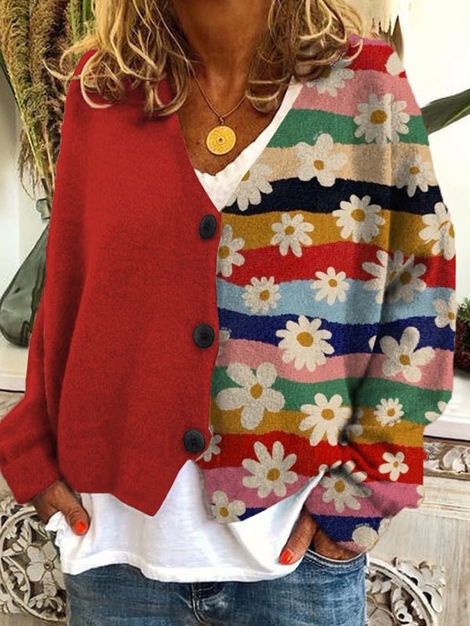 Foreign Trade Cross-Border2023Amazon Foreign Trade New Christmas Abstract Printing Casual Cloak Coat Cardigan