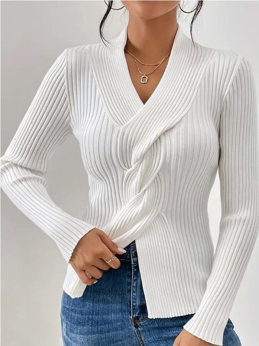 Long Sleeve Solid Color Slim Fit Sweater Women's Clothing Knitwear Fashion