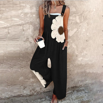 Elegant Sleeveless Floral Print Jumpsuit