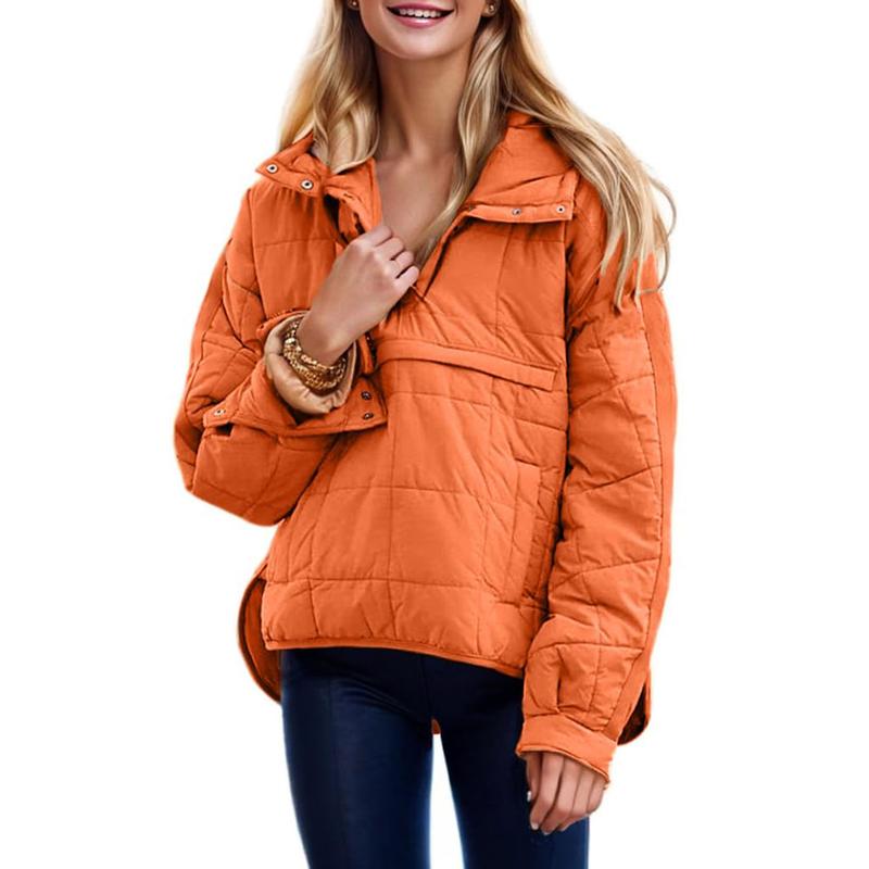 Womens Oversized Hooded Puffer Jacket Lightweight Pullover Hoodies Quilted Dolman Long Sleeve Warm Winter Coat - Seldom Seen Styles