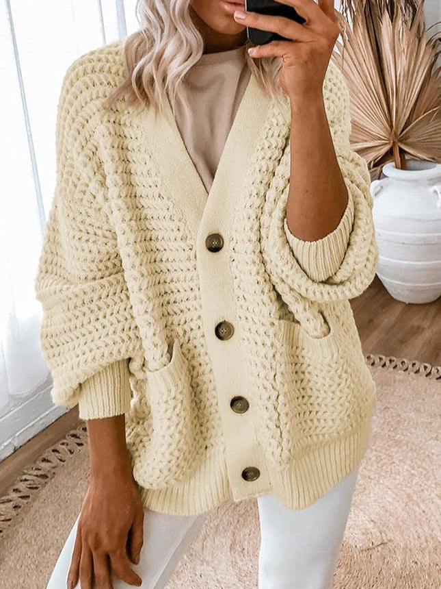 Women's 2024 Fashion Casual Open Front Long Sleeve Chunky Knit Cardigans Sweaters Outerwear Coats - Seldom Seen Styles