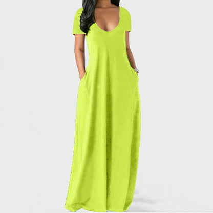 Robe de détente unie à poches pour femme, robe longue basique décontractée et confortable à manches longues, idéale au quotidien, vêtements de nuit pour toutes les saisons, tenue de détente, élégante, chemise de nuit pour femme, vêtements de nuit 