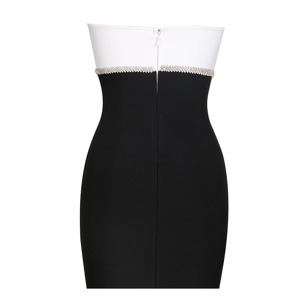 Women's Strapless Mini Dress Bow Detail Bodycon Party Dress - Seldom Seen Styles