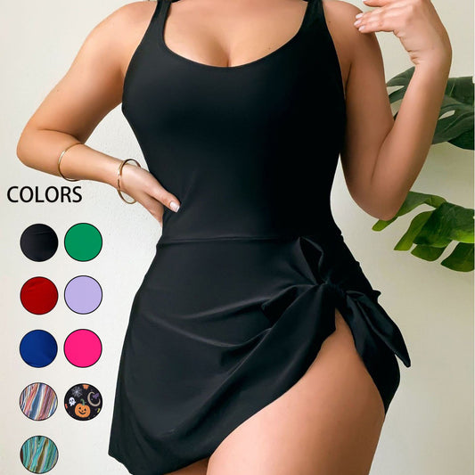 black one piece bathing suit
