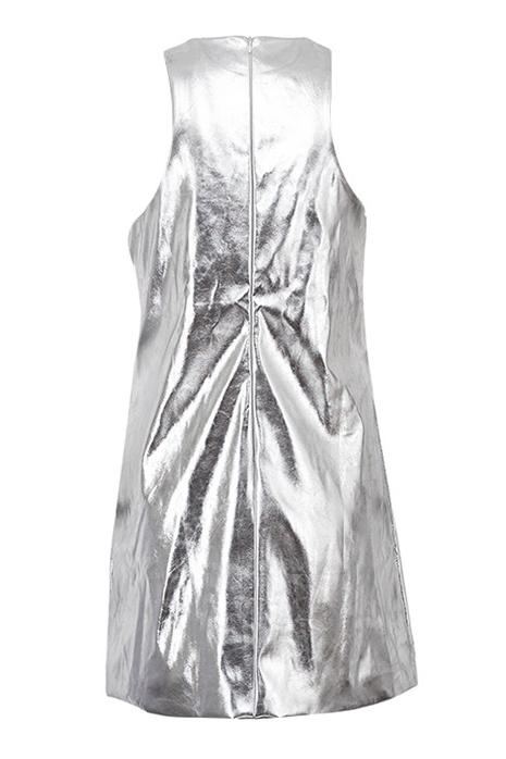 Women's Silver Metallic Mini Dress Sleeveless Futuristic Party Dress - Seldom Seen Styles