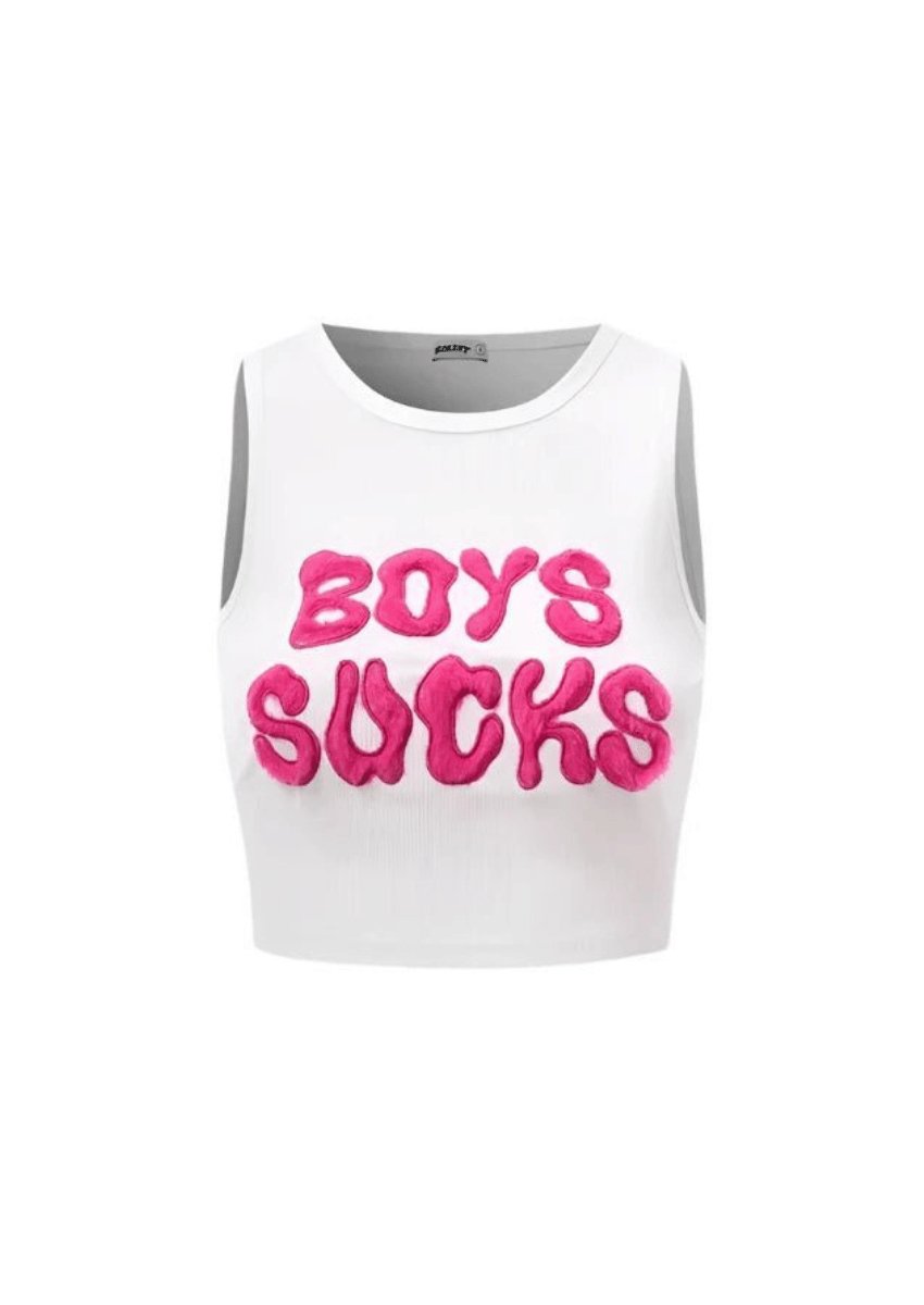 Women's Graphic Crop Tank Top Y2K Sleeveless Letter Print Casual Streetwear Top - Seldom Seen Styles