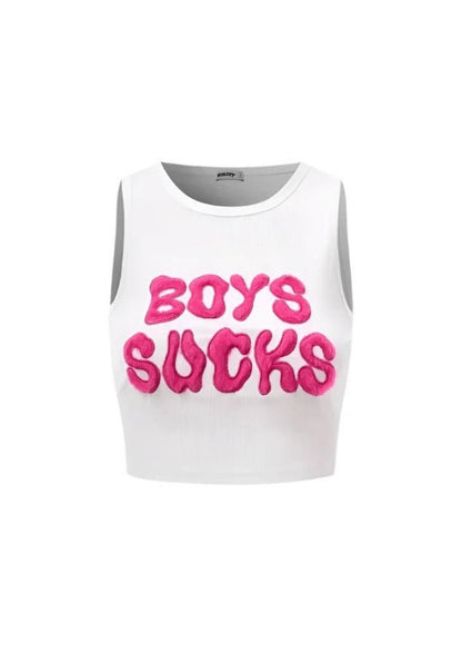 Women's Graphic Crop Tank Top Y2K Sleeveless Letter Print Casual Streetwear Top