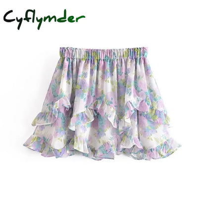 Cyflymder Puff Kurzarm Boho Minikleider für Frauen Sommer Mode V-Ausschnitt Mode Print Hochzeitsabendkleid Sexy Vestidos