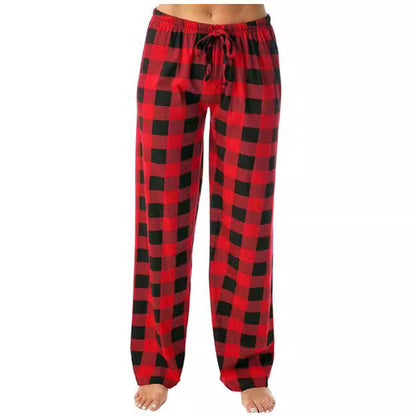 Women's Plaid Pyjama Bottoms Fleece Checked Pjs Pants Soft Drawstring Lounge Sleepwear for Ladies Women Sleep Bottoms for Fall & Winter