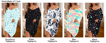 Plus Size Nightgown for Women V-Neck Sleep  Dress Pjs Lounge Short Sleeves Sleepwear With Pocket Fit S-5XL Pajamas Elastic Loungewear Breathable Fabric