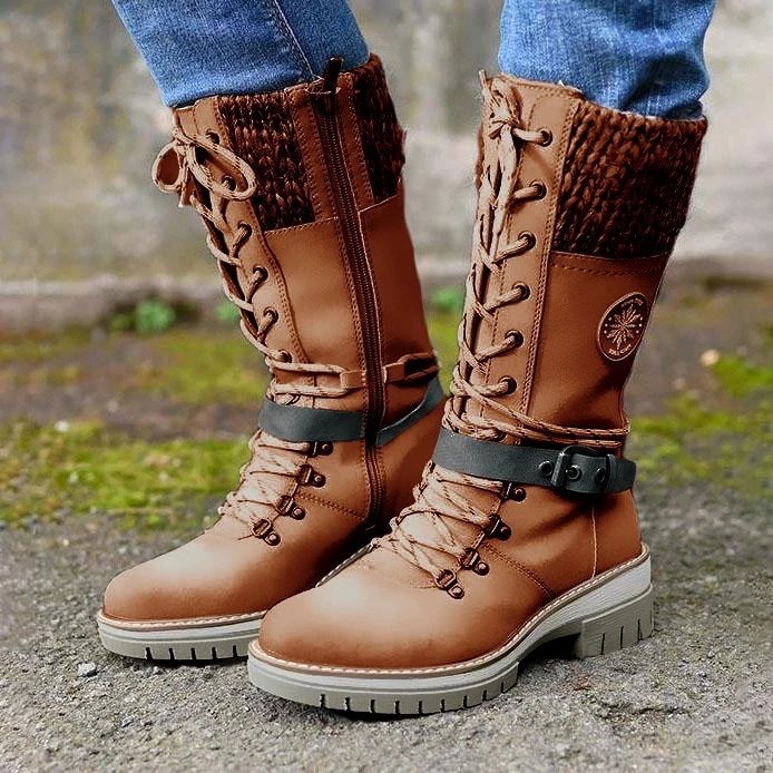 Mid tube square heel round toe martin boots - Seldom Seen Styles