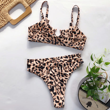 sling-back swimsuit Women's Two-Piece Swimsuit Leopard Print Bikini New Swimwear - Seldom Seen Styles