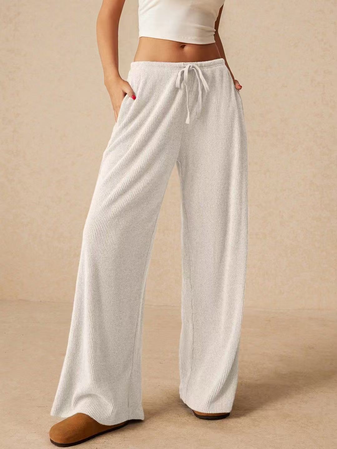 Women's Casual Loose Fall and Winter Fashion Temperament Wide-Legged Pants Pants Elastic Waist Female - Seldom Seen Styles
