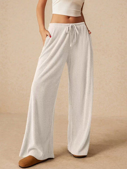 Women's Casual Loose Fall and Winter Fashion Temperament Wide-Legged Pants Pants Elastic Waist Female