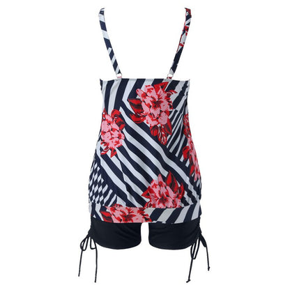 Swimsuit with Underwire Bra Support Tankini Swimsuits For Women 2 Piece Bathing Suits Tops With Boyshorts Loose Fit Swimwear