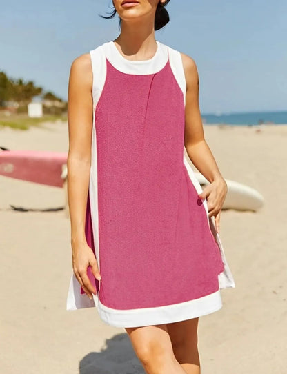 Ensemble deux pièces décontracté pour femme, pull ras du cou sans manches, short assorti avec poches