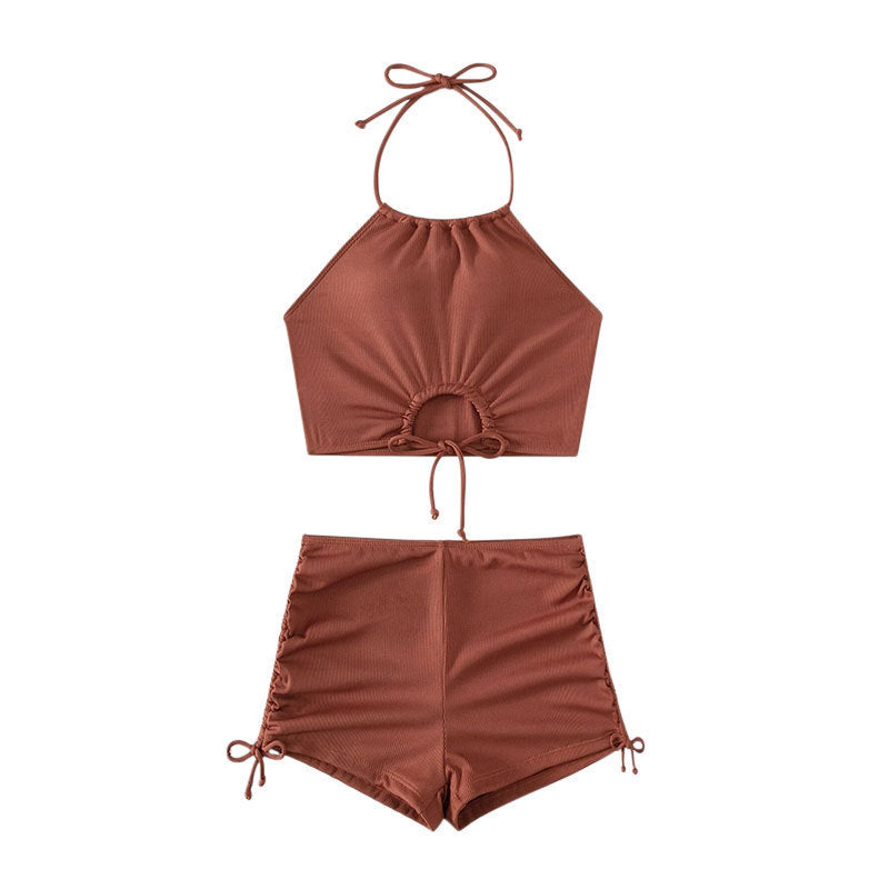 New Solid Color Strap Two-Piece Swimsuit for Women bikini  Beach Bikini Swimsuit - Seldom Seen Styles