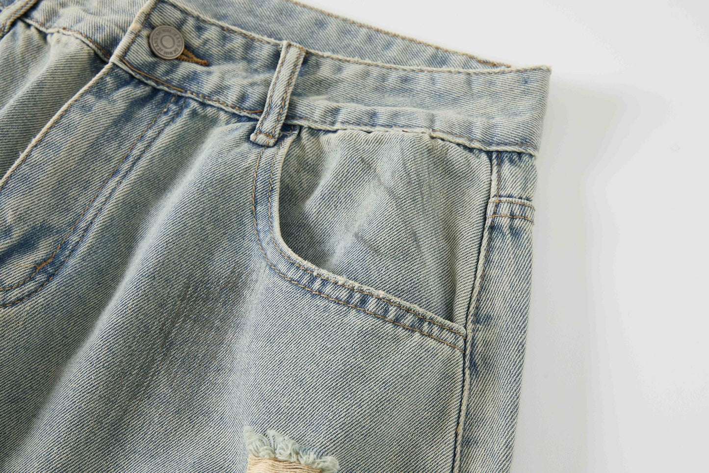 Women's Ripped Wide Leg Baggy Jeans High Waist Distressed Denim Pants Street Style Y2K Casual