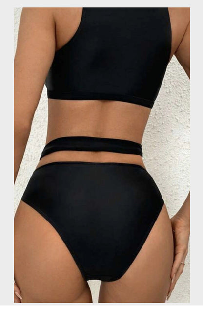 2024European and American Style New Sexy Solid Color Mesh Hollow Bikini bikini Women's Swimwear with Straps - Seldom Seen Styles