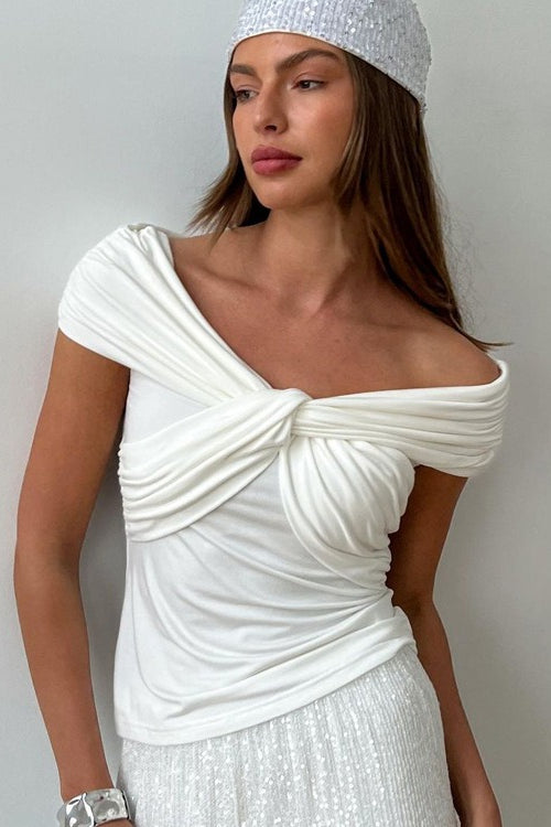 Elegant Chic Off Shoulder Twist Blouse - Seldom Seen Styles