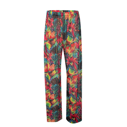 Womens Elastic High Waisted Palazzo Pants Casual Wide Leg Long Lounge Pant Trousers with Pocket